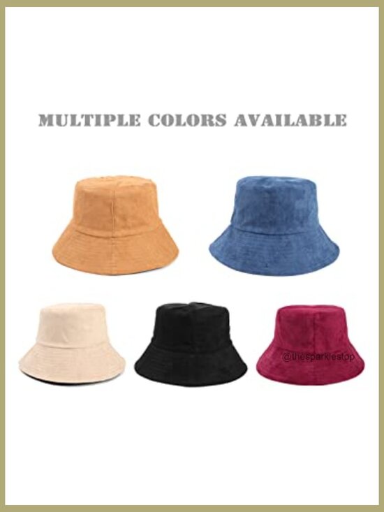 Suede Reversible Bucket Hat Packable Fishing Sun Hat Unisex main image 6